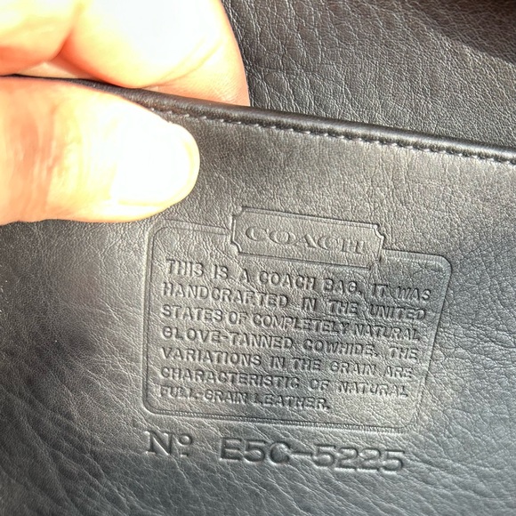 NWT XL Vintage Coach Zip Portfolio Leather Document Laptop Bag 5225, black - Picture 9 of 10